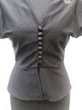 womens  vintage  Urban Village Vintage  top  button front  blouse  black  70s  70  1970s  10