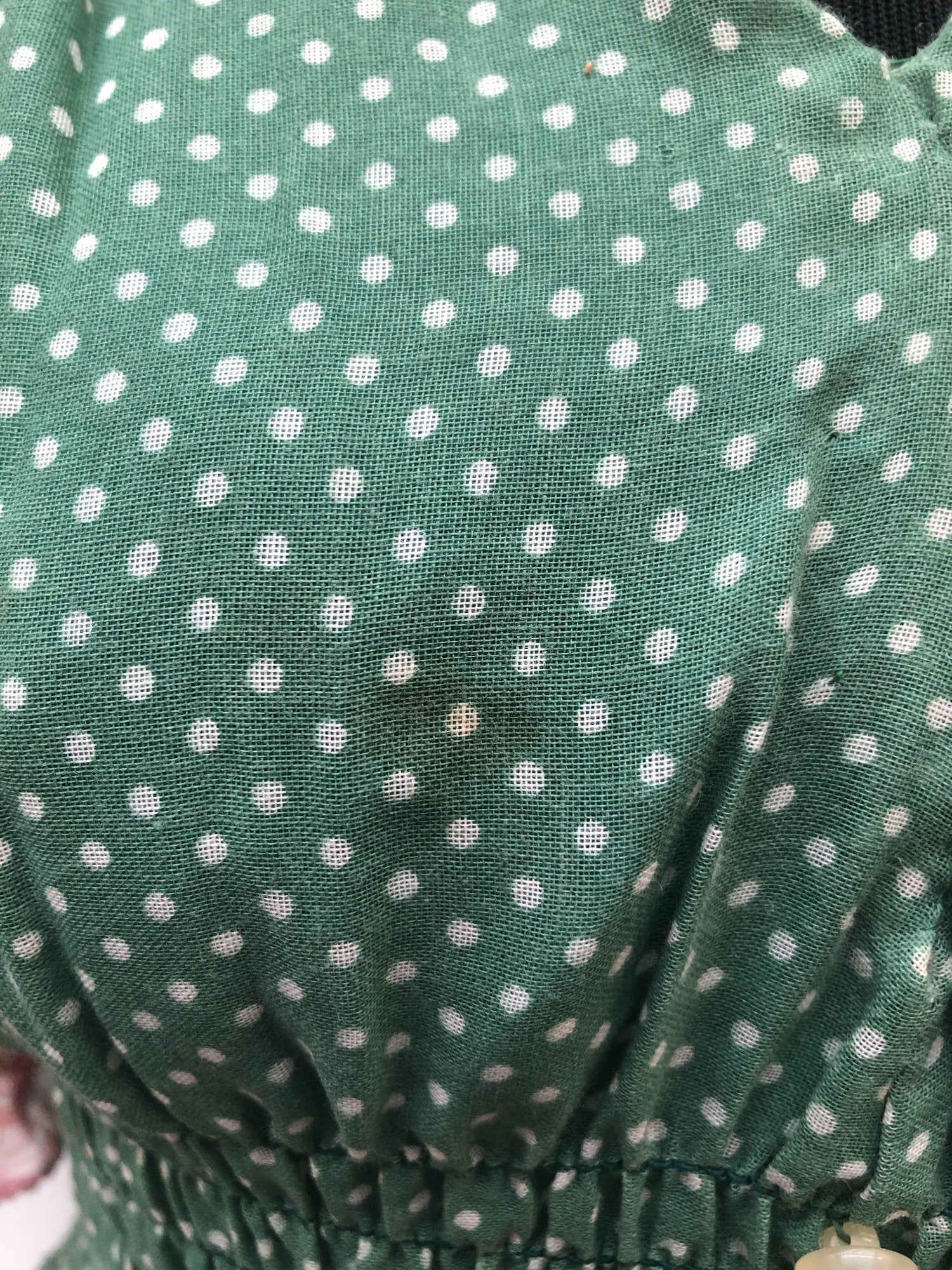 womens  vintage  Urban Village Vintage  summer dress  ruched waist  polka dot  maxi dress  long dress  lace print  hippy  hippie  Green  floral print  floral dress  floral  dress  button front  boho  bohemian  angel sleeve  8  70s  1970s