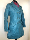 womens coat  womens  vintage  Urban Village Vintage  Suede Court  MOD  Leather Coat  leather  jacket  coat  blue  60s  1960s  10