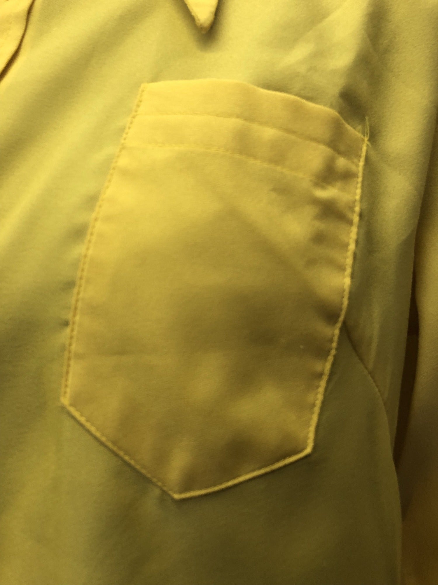 yellow  womens  vintage  top  dagger collar  Blue  blouse  70s  1970s  12