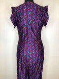 womens  wide leg  vintage  Urban Village Vintage  purple  pink  palazzo pants  onsie  jumpsuit  flower print  flower power  floral print  flares  flared  all in one  8  70s  1970s