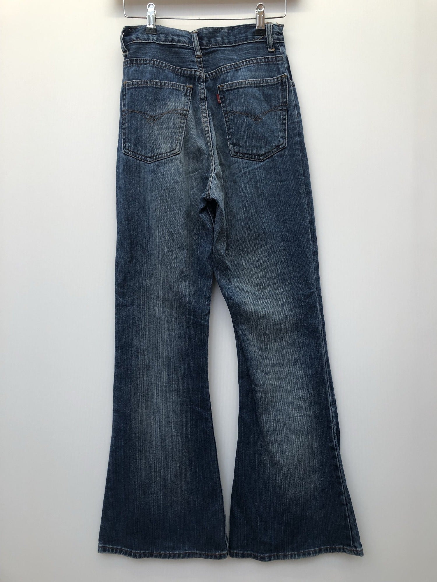 womens  W24  vintage  Urban Village Vintage  urban village  straight cut  retro  red tab  pockets  L32  jeans  jean  high waisted  flares  denim  Cotton  blue  70s  70  6  1970s