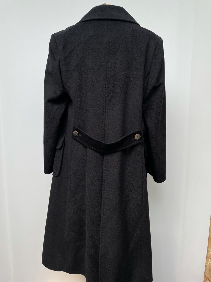 wool coat  Wool Blend  womens  wetherall  vintage  Urban Village Vintage  urban village  red  pure wool  pockets  made in england  long sleeves  long sleeve  long length coat  long length  long coat  lapels  Jacket  button down  black  70s  1970s  16