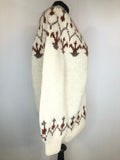 Wool Blend  wool  womens  vintage  Urban Village Vintage  urban village  round neck  patterned  pattern  long sleeves  Long sleeved top  long sleeve  knitwear  knitted  knit  Jacket  fairisle  cream  button down  brown  60s  1960s  12