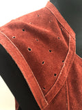 womens  waistcoat  vintage  Urban Village Vintage  Suede Jacket  Suede  Red  70s  1970s  10