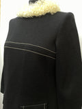 zip  womens  vintage  Urban Village Vintage  urban village  stitch detailing  retro  MOD  long sleeve  jumper  faux fur  faux collar  faux  Embroidered  dress  black  back zip  70s  60s  1970s  1960s  14