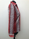 womens  vintage  Urban Village Vintage  urban village  silver  Shirt  red  print  long sleeves  long sleeve  floral print  floral  dagger collar  collar  circle print  blouse  big collar  70s  70  1970s  12