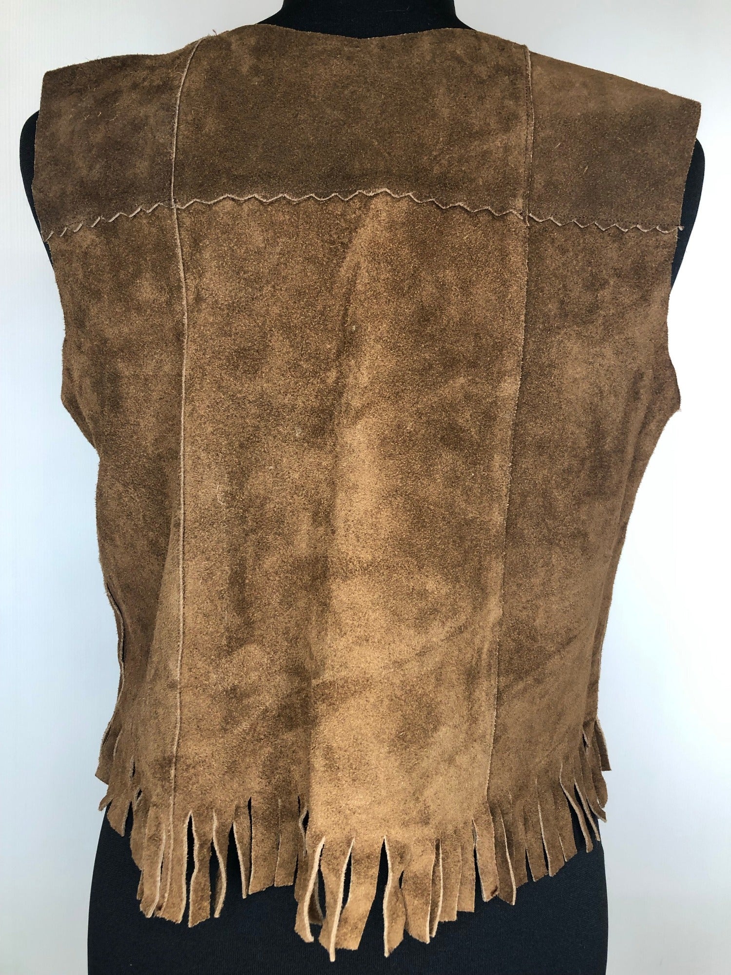womens  western  waistcoat  vintage  vest  suede fringing  Suede  navajo  Jacket  fringed  fringe  decorative buttons  cropped top  brown  70s  1970s  10
