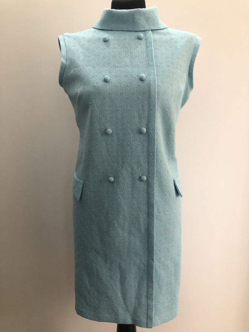 zip  womens  vintage  Urban Village Vintage  urban village  summer dress  summer  retro  MOD  high neck  floral pattern  floral dress  dress  collared dress  collared  collar  back zip  60s  1960s  14