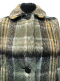 vintage  Urban Village Vintage  tassle  tartan  poncho  Green  fringed  fringe  check  cape  black  60s  1960s  10