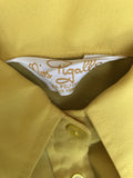 yellow  womens  vintage  top  dagger collar  Blue  blouse  70s  1970s  12