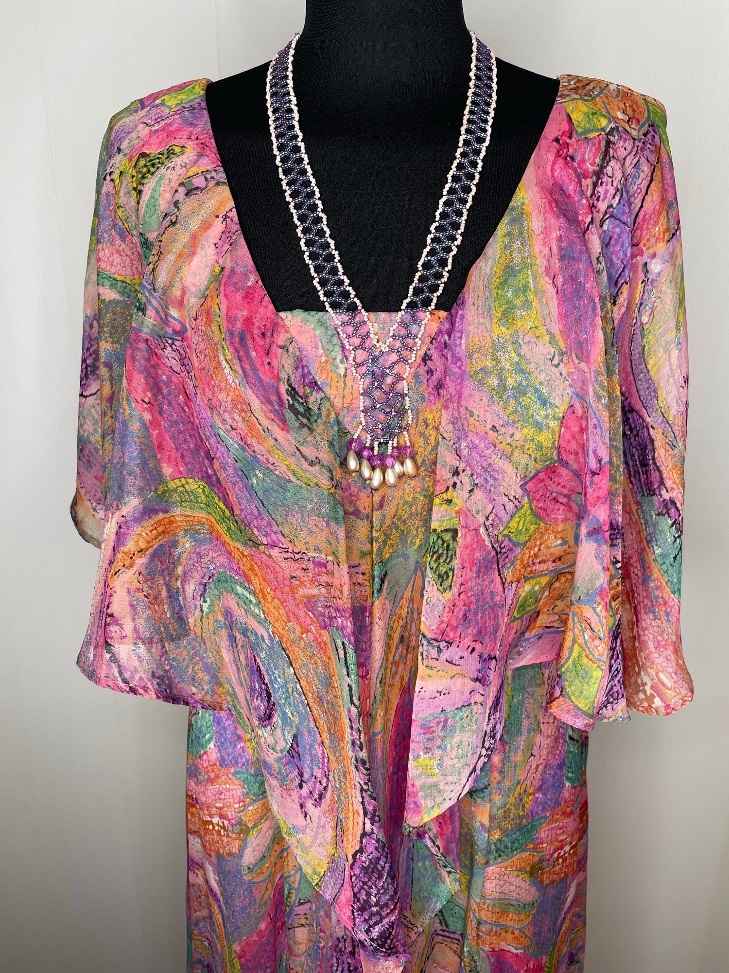 womens  wedding dress  wedding  vintage  Urban Village Vintage  summer dress  summer  purple  psychedelic  psych  pink  pastel  maxi dress  maxi  long dress  flutter sleeves  floral dress  floral  dress  10