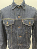 vintage  Urban Village Vintage  urban village  stitch detailing  stitch detail  S  pockets  Navy Jacket  Navy  mens  levis strauss  levis  levi strauss  levi  front pockets  denim style  Denim jacket  denim  collared  collar  chest pockets  brown stitch  70s  1970s