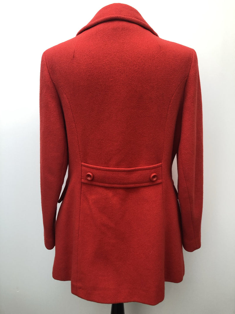Wool  womens  winter coat  West of England  vintage  Urban Village Vintage  Red  coat  70s  1970s  14