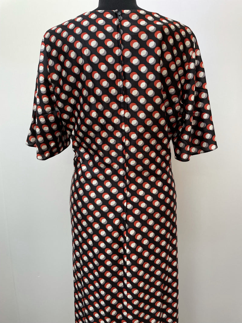 womens  vintage  Urban Village Vintage  urban village  short sleeved  short sleeve  maxi dress  maxi  clifton  circle print  circle  back zip  70s  1970s  14
