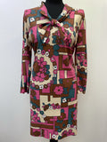 1970s Floral Midi Dress - Size 18