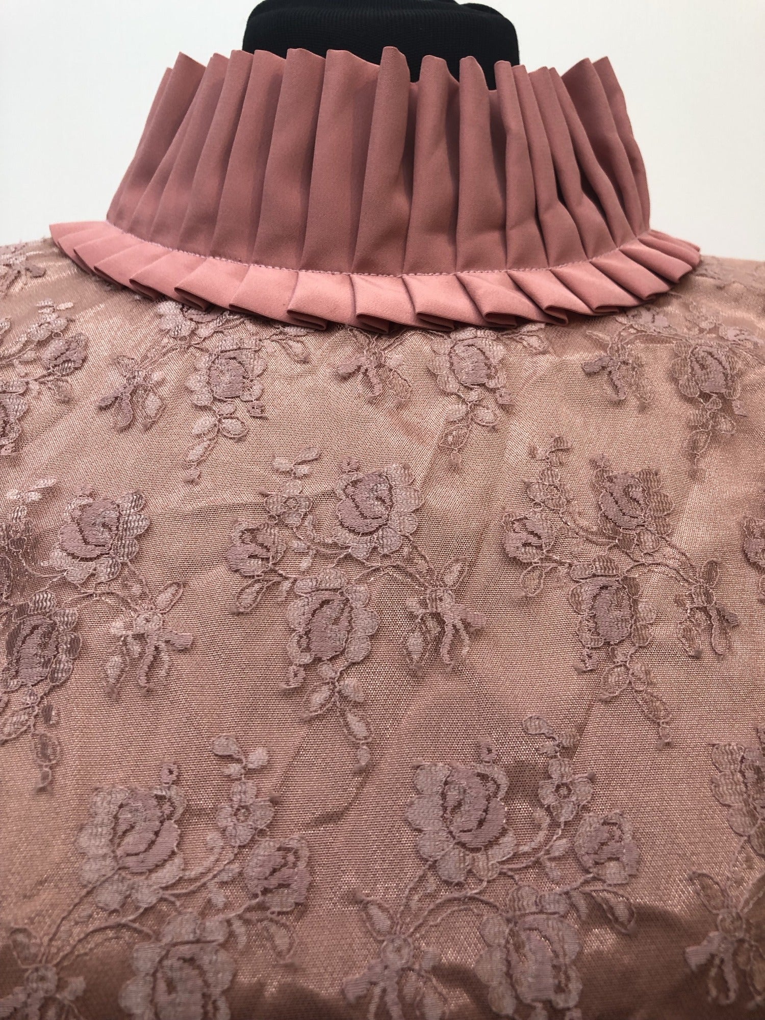 zip  womens  vintage  Urban Village Vintage  urban village  tie cuffs  retro  pleated collar  occasion dress  MOD  midi dress  midi  lace  evening dress  dresses  dress  button detailing  balloon sleeves  back zip  70s  1970s