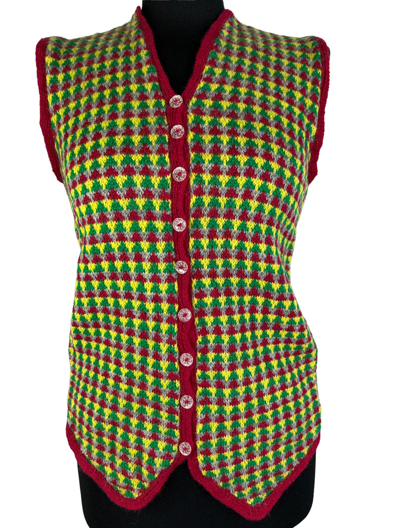 zero waste  womens  waistcoat  vintage  vest  Urban Village Vintage  urban village  UK  thrifted  thrift  sustainable  style  store  slow fashion  sleeveless  shop  second hand  save the planet  reuse  recycled  recycle  recycable  online  multicoloured  multi  modette  MOD  Lightweight Knit  light knitwear  ladies  knitwear  knitted  knit pattern  knit  fashion  ethical  Eco friendly  Eco  concious fashion  clothing  clothes  cardi  button front  birmingham  8