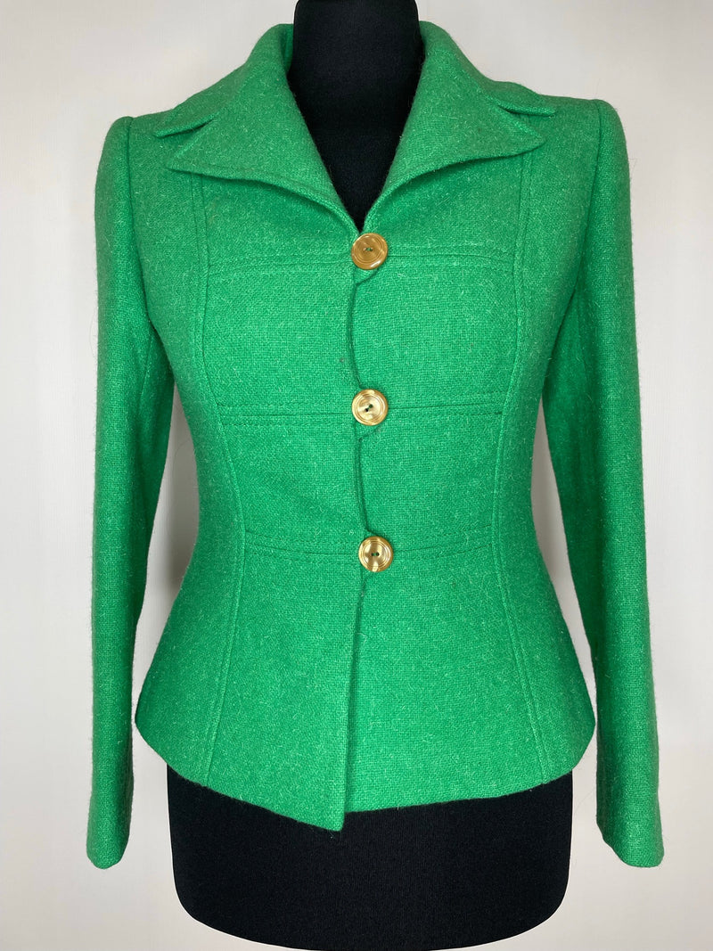 wool jacket  wool  womens  windsmoor  vintage  Urban Village Vintage  suit jacket  jacket  Green  fitted  autumnal  autumn  6  1970s