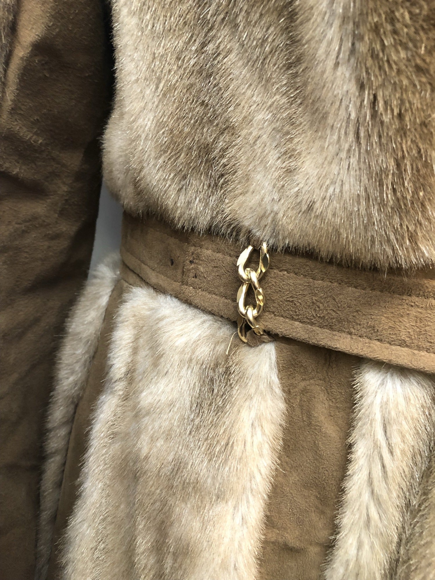 womens jacket  womens coat  womens  Winter Coat  vintage  Urban Village Vintage  urban village  Suede Jacket  Suede detail  Suede  sleeve  MOD  lining  Jacket  faux fur  faux collar  collar  brown  Belted waist  beige  70s  70  1970s  12
