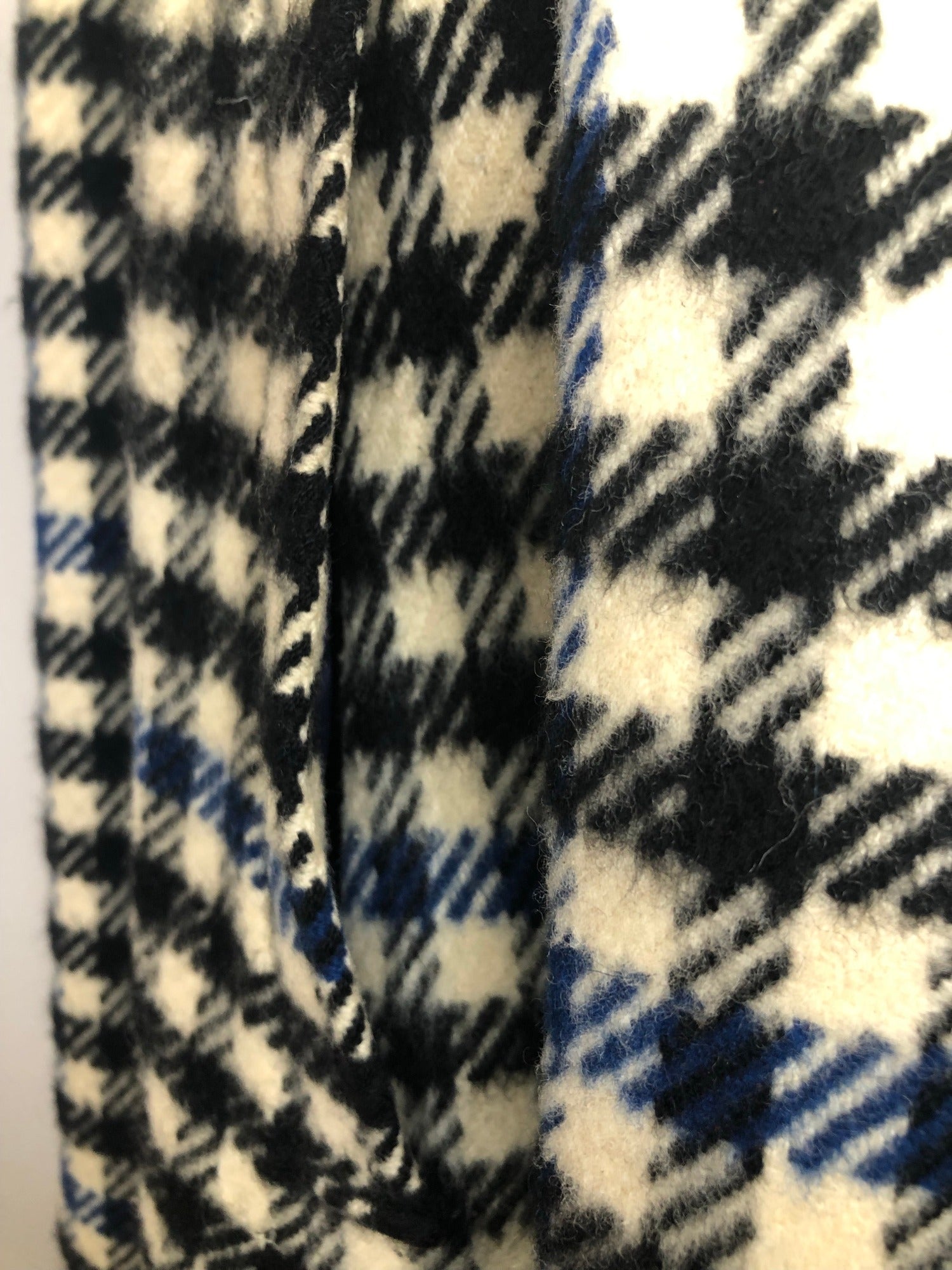 wool  womens  white  wetherall  waistcoat  vintage  S  MOD  long  gingham  full length  cape  blue  black  60s  1960s