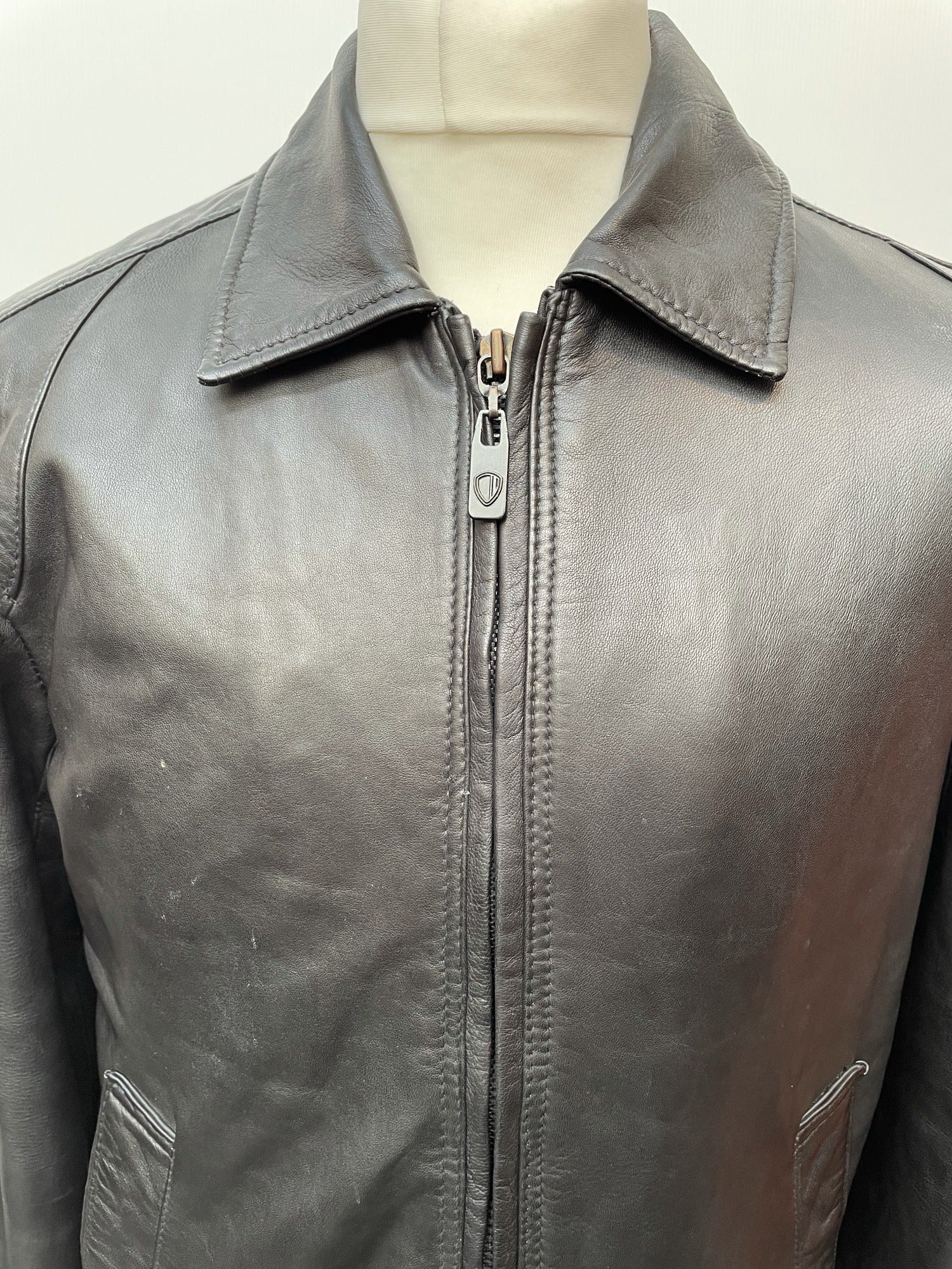 vintage  MOD  Mens jacket  mens coat  Mens Bomber jacket  mens  l  Jacket  Black Leather  Black Jacket  black  ben sherman