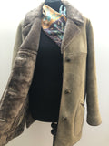 womens  vintage  Urban Village Vintage  urban village  Suede Jacket  Suede  sheepskin collar  Sheepskin  pockets  long sleeve  Jacket  coat  brown  Bailys Glastonbury  70s  1970s  14