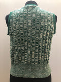 womens  waistcoat  vintage  vest  Urban Village Vintage  urban village  sleeveless  ribbed design  Ribbed  light knitwear  knitwear  knitted  knit  jaeger  Green  button up  button front  button  10