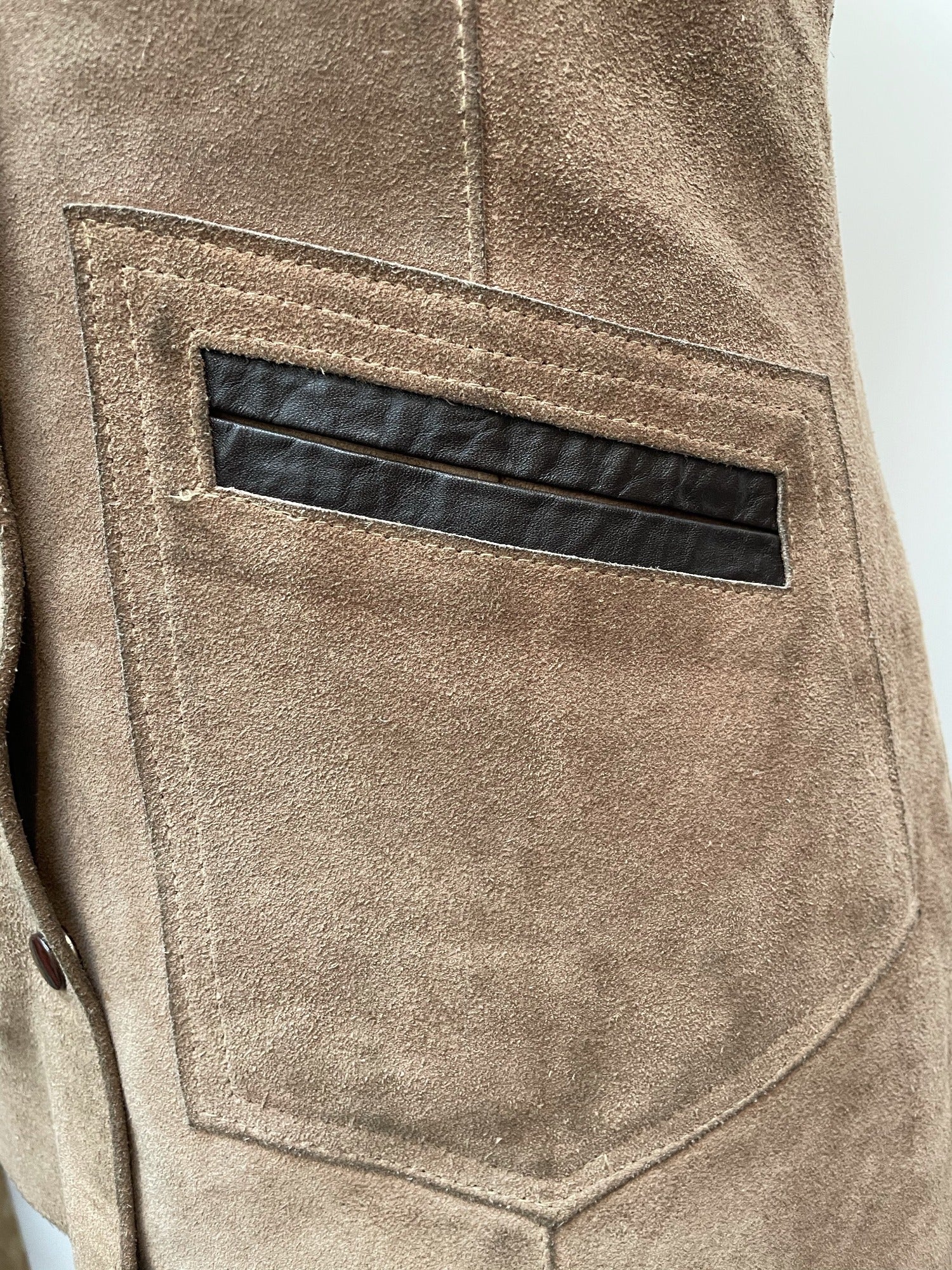 womens  waistcoat  vintage  Urban Village Vintage  urban village  Suede Jacket  Suede  stitch detailing  stitch detail  sleevless  sand  retro  red  press stud fastening  light brown  Leather  Jacket  faux suede  decorative pockets  decorative buttons  brown  8  70s  60s  1970s  1960s