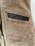 womens  waistcoat  vintage  Urban Village Vintage  urban village  Suede Jacket  Suede  stitch detailing  stitch detail  sleevless  sand  retro  red  press stud fastening  light brown  Leather  Jacket  faux suede  decorative pockets  decorative buttons  brown  8  70s  60s  1970s  1960s
