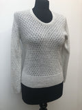 Vintage 1960s Light Knit Metallic Jumper in Silver - Size 10
