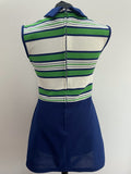 zip back  zip  womens  vintage  Urban Village Vintage  urban village  summer dress  summer  stripey  Stripes  striped dress  striped  stripe dress  stripe detailing  stripe  sleeveless  MOD  midi dress  midi  large collar  Green  collared dress  collared  collar  button  blue  back zip  60s  1960s  10