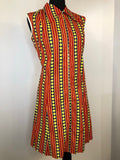 womens  vintage  Urban Village Vintage  summer dress  stripes  sleeveless  red  print dress  print  multi  floral print  floral  dress  dagger collar  Corilea Fashions  balloon sleeve  70s  1970s  12