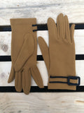 womens accessories  womens  vintage  Urban Village Vintage  tight fitting  ribbed design  gloves  brown  black buckle  60s  1960s