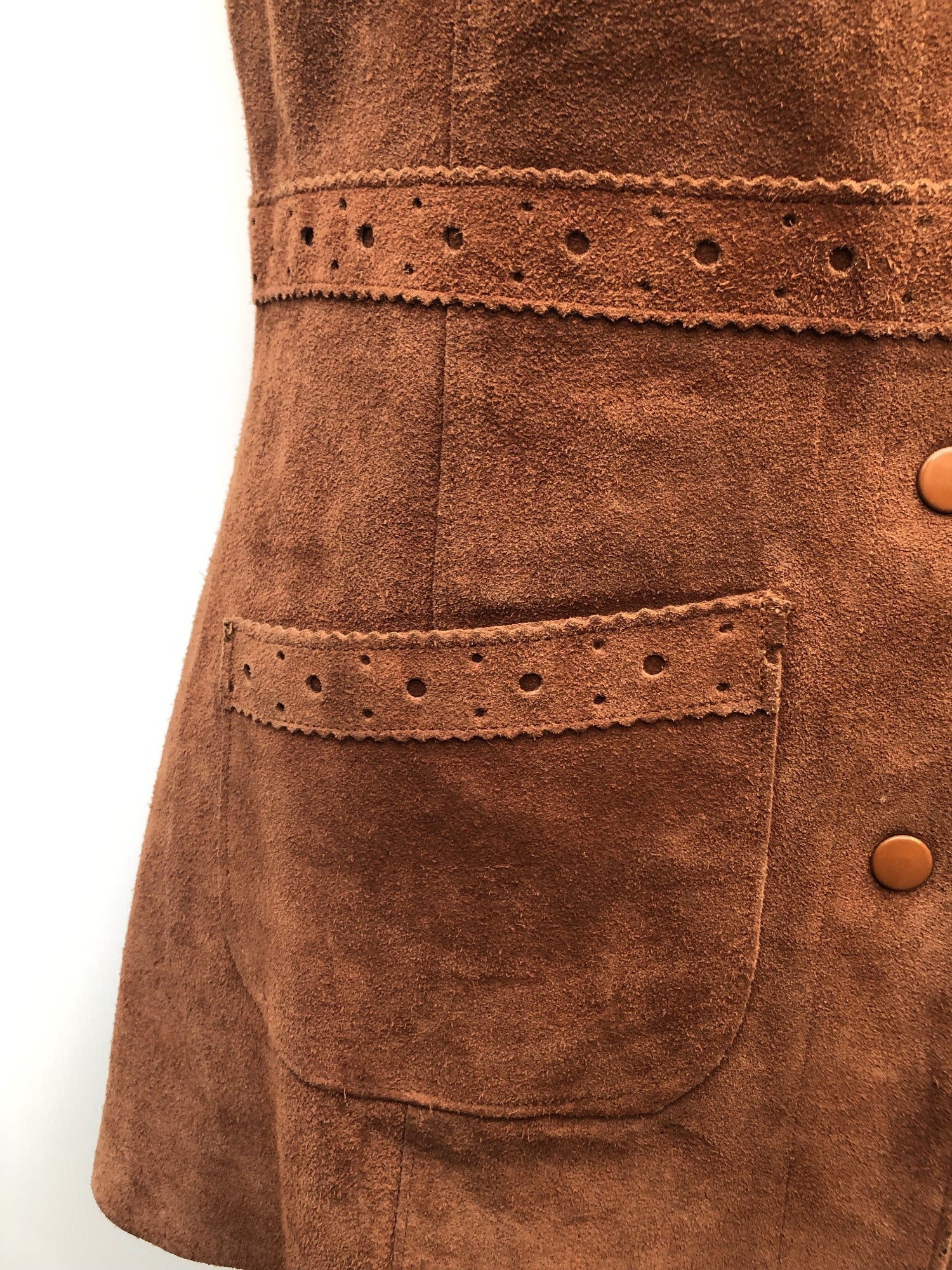 womens  waistcoat  waist belt  vintage  Urban Village Vintage  Suede Jacket  Suede  neospun jersey  midi dress  midi  long waistcoat  brown  70s  1970s  10