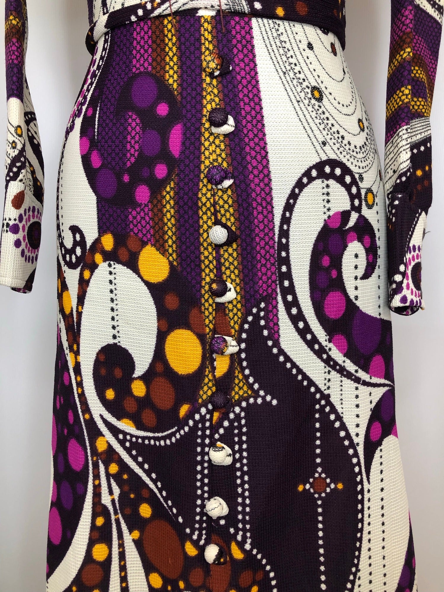 womens  wide sleeve  vintage  Urban Village Vintage  urban village  summer dress  summer  print design  maxi dress  long dress  high neck  dress  70s  70  1970s  10