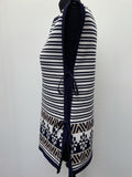 womens  white  vintage  Urban Village Vintage  urban village  tunic top  tunic  tabard  Stripes  string fastening  patterned  pattern  Lightweight Knit  light knit  knitwear  knitted  knit  elasticated  70s  1970s  12  10/12  10