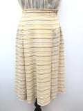 zip  womens  vintage  Urban Village Vintage  urban village  Stripes  Skirts  skirt  pleated skirt  pleat detailing  pleat detail  Mini Skirt  mini  cream  brown stripes  8  70s  1970s