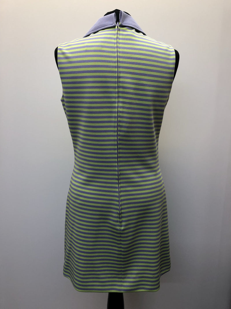 zip back  zip  womens  vintage  Urban Village Vintage  urban village  Stripes  purple  MOD  green  dagger collar  button detailing  60s  1960s  10