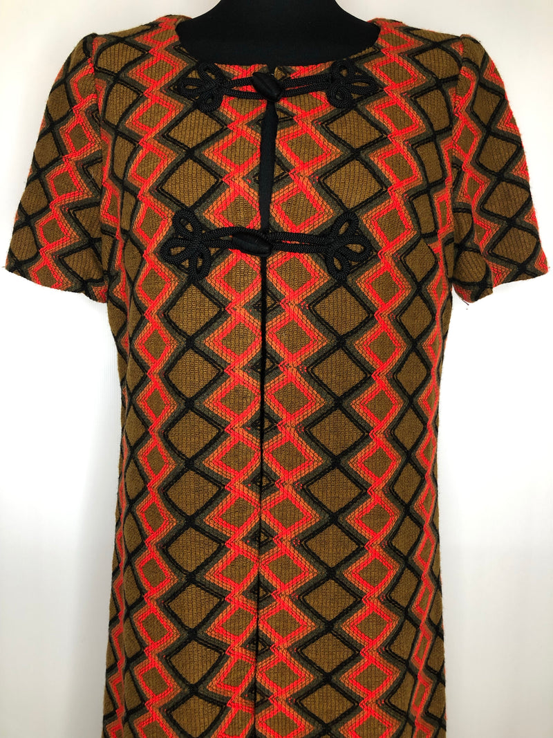 1970s Short Sleeved Embroidered Duster Jacket - Size UK 12