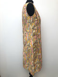 womens  vintage  Urban Village Vintage  sleeveless  pink  multi  MOD  floral print  dress  Circle print  Bernard Freres  60s  1960s  10