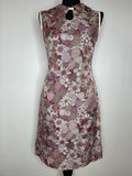 1960s Daisy Print Pointed Collar Mini Mod Shift Dress - UK 12