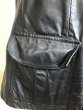 vintage  Urban Village Vintage  urban village  s  pockets  Mr Clive  mens  long sleeve  Leather Jacket  Leather  front pockets  chest pockets  Black Leather  Black Jacket  black  70s  1970s