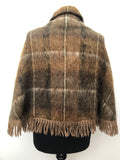 Welsh Wool Shop  vintage  Urban Village Vintage  tassle  tartan  poncho  fringed  fringe  check  cape  brown  Anna Davies  60s  1960s  10
