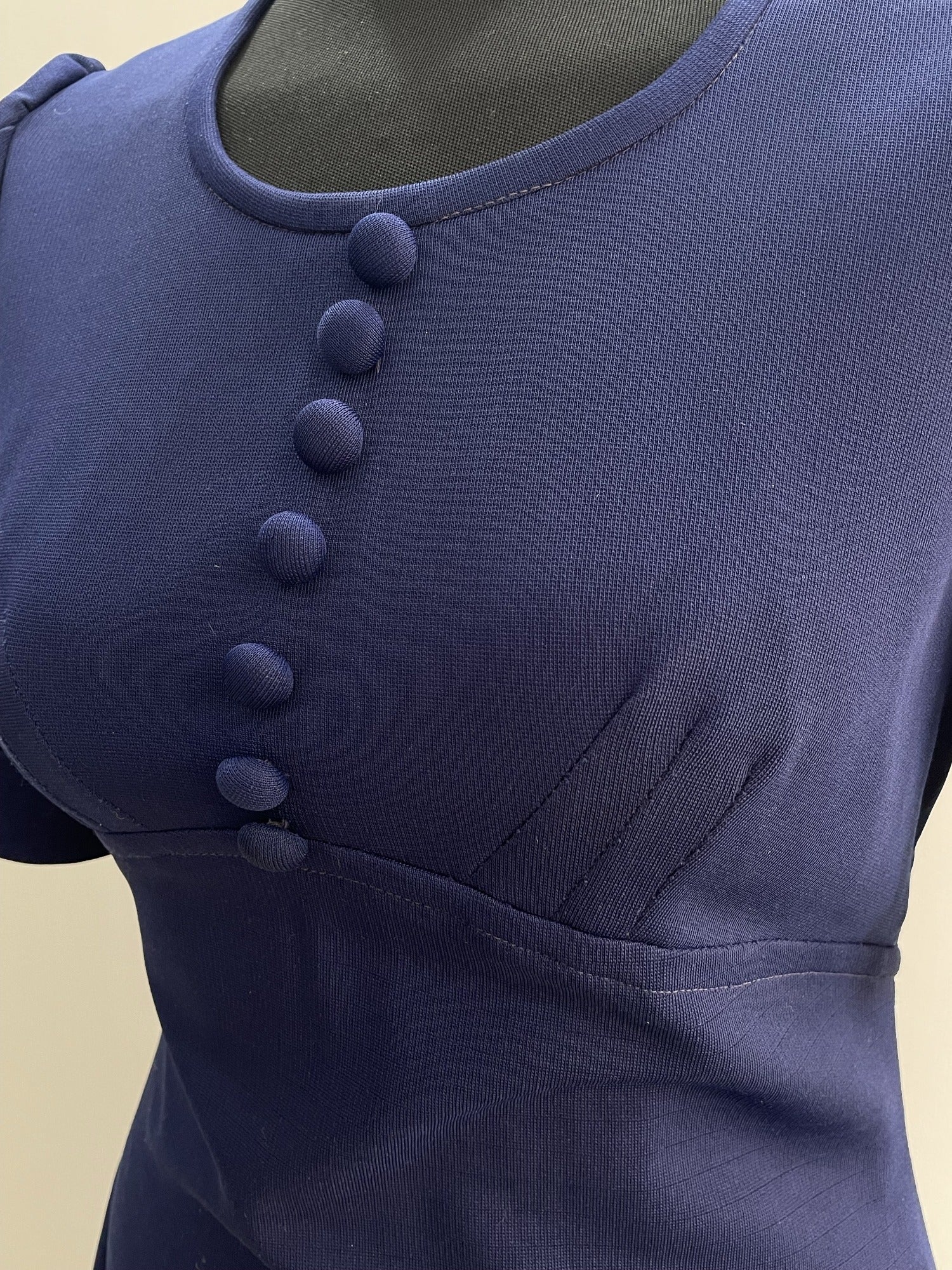 zip back  womens  vintage  Urban Village Vintage  short dress  scooter dress  scooter  puff shoulder  modette  MOD  mini dress  micro mini  dress  dolly dress  dolly  blue  A-line  8  60s  1960s