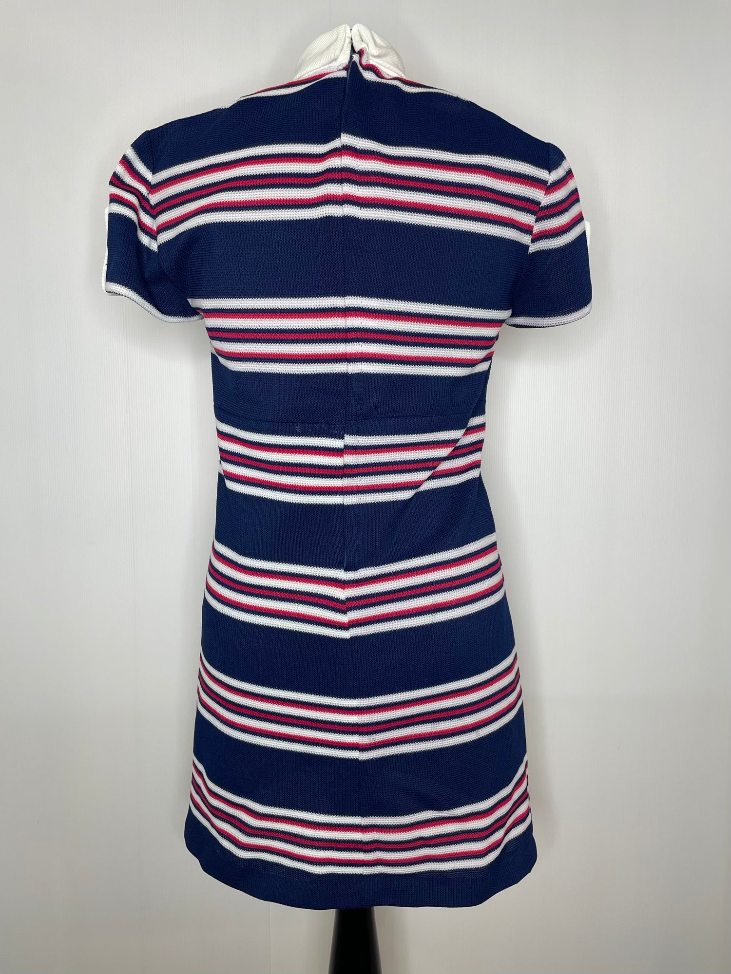 zip back  womens  white  vintage  Urban Village Vintage  striped dress  striped  short dress  scooter dress  scooter  Red  modette  MOD  mini dress  micro mini  dress  Blue  60s  1960s  10