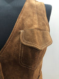 womens  waistcoat  vintage  Urban Village Vintage  urban village  Suede Jacket  suede fringing  Suede  sleevless  Jacket  hippie  festival  decorative pockets  brown  boho  Belted waist  70s  1970s  1