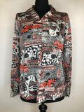 1970s Floral Print Blouse by Graff - Size UK 14