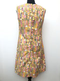 womens  vintage  Urban Village Vintage  sleeveless  pink  multi  MOD  floral print  dress  Circle print  Bernard Freres  60s  1960s  10