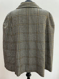 womens  vintage  Urban Village Vintage  urban village  square pattern  pockets  pocket  patterned  pattern  MOD  large check  front pockets  Cotton  collared  collar  checkered  checked  check pattern  check  cape jacket  Cape Coat  cape  button up  button front  button  brown  60s  1960s  14/16  14